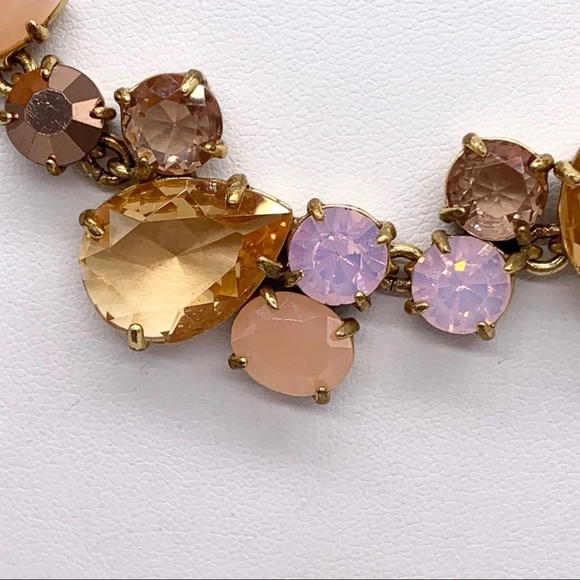 J. Crew Crystal Foliage Peach Necklace - Picture 3 of 7
